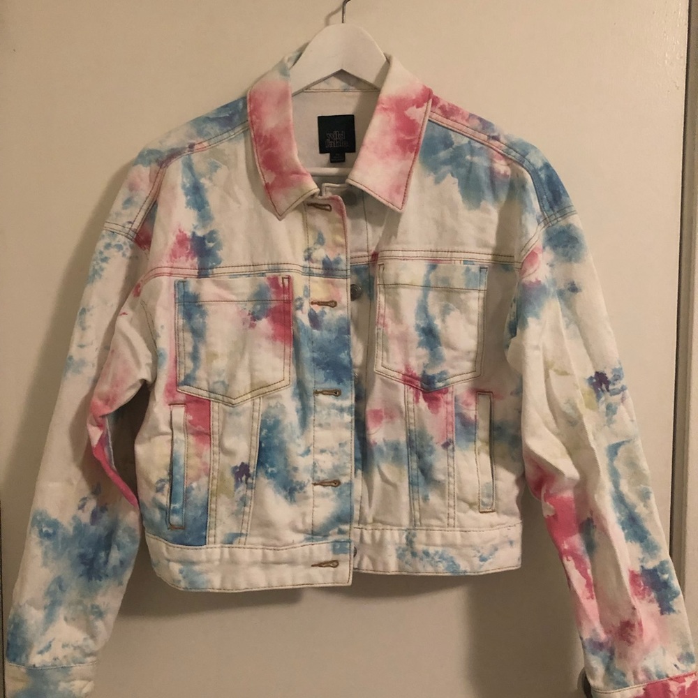 Tie Dye Cropped Jean Jacket
